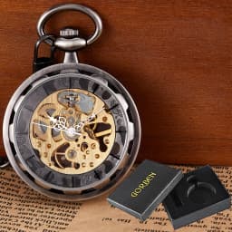 Copper Steampunk Vintage Pocket Watch Necklace Pendant Hollow pocket fob watches Men Women Hollow Gear relojes de bolsillo