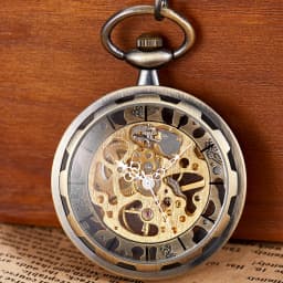 Copper Steampunk Vintage Pocket Watch Necklace Pendant Hollow pocket fob watches Men Women Hollow Gear relojes de bolsillo