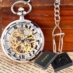 Copper Steampunk Vintage Pocket Watch Necklace Pendant Hollow pocket fob watches Men Women Hollow Gear relojes de bolsillo