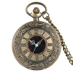 Antique Retro Roman Numeral Display Quartz Pocket Watch Fashion Silver Gold Necklace Pendant Clock Christmas Gifts for Men Women