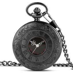 Antique Retro Roman Numeral Display Quartz Pocket Watch Fashion Silver Gold Necklace Pendant Clock Christmas Gifts for Men Women