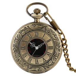 Antique Retro Roman Numeral Display Quartz Pocket Watch Fashion Silver Gold Necklace Pendant Clock Christmas Gifts for Men Women