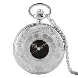 Antique Retro Roman Numeral Display Quartz Pocket Watch Fashion Silver Gold Necklace Pendant Clock Christmas Gifts for Men Women