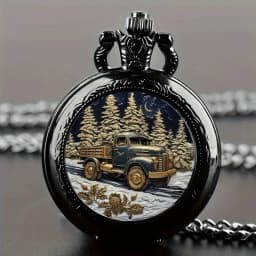 Retro Golden And Silvery Double Dragon Quartz Pocket Watch