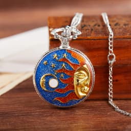 Retro Men Pocket Watch College Windy Day Moon Stars Personality Appearance Women Pocket Watch Children Quartz Pocket Watch