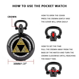 Famous Game Vintage Glass Dome Quartz Pocket Watches with Chain Men Women's Necklace Timing Pendant Clock Children's Gifts