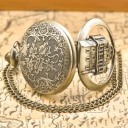 Vintage Bronze Steampunk Castle Carved Quartz Pocket Watch Necklace Pendant Clock Chain Men Women Chain Gift