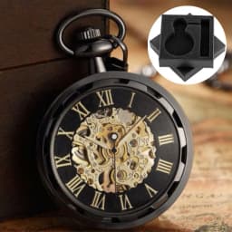 Vintage Luxury Mechanical Pocket Watch Men Xmas Gift Retro Hand-Winding Movement Roman Numerals Display Manual Pocket Timepiece