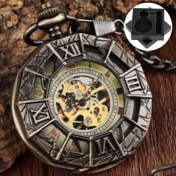 Vintage Luxury Mechanical Pocket Watch Men Xmas Gift Retro Hand-Winding Movement Roman Numerals Display Manual Pocket Timepiece