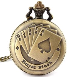 Best Gifts Luxury Quartz Pocket Watch Design Playing Card Necklace Pendant Pocket Watch Clock for Mens Womens
