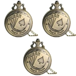 Vintage bronze poker cartoon quartz pocket watch the best gift for children men and women