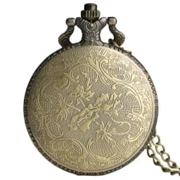 Vintage bronze poker cartoon quartz pocket watch the best gift for children men and women