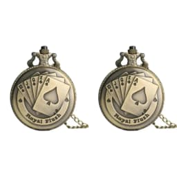 Vintage bronze poker cartoon quartz pocket watch the best gift for children men and women
