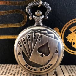 Vintage bronze poker cartoon quartz pocket watch the best gift for children men and women