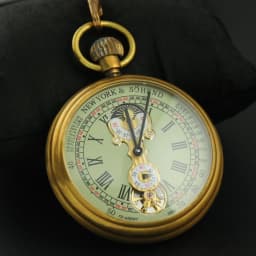 Luxury Antique Vintage Brass Mechanical Pocket Watch Moon-Phase Sub-dial Tourbillon Roman Numerals with Chain Men Women Gifts