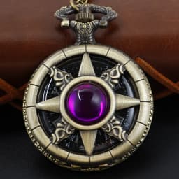Antique Steampunk Hollow Green Crystal Emerald Imitation Stone Quartz Pocket Watch Necklace Woman Fob Watch TD2130