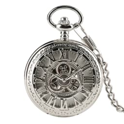 Red Copper Hollow Gearwheel Cover Hand Winding Mechaincal Pocket Watch With 30cm Chain Skeleton Dial Men Watches Clock Gifts