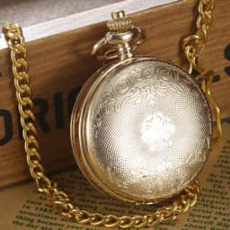 Luxury Gold Steampunk Pocket FOB Watches Chain engraving 2 Sides Open Case Hand Wind Mechanical Pocket Watches Relogio De Bolso