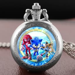 Hot Anime Character Vintage Dome Glass Quartz Pocket Watches with Chain Men Women's Necklace Timing Pendant Children's Gifts