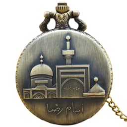 Vintage Bronze Clamshell Simple Carved Islamic Palace Necklace Quartz Pocket Watch Gift For Male And Female Students