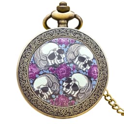 Vintage Bronze Silver Steampunk Clamshell Male And Female Students Gift Quartz Necklace Collection Commemorative Pocket Watch