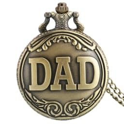 Vintage bronze carving DAD Fashion Quartz Pocket Watch Give Father Best Pendant Gift Collection Artwork