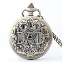 Vintage bronze carving DAD Fashion Quartz Pocket Watch Give Father Best Pendant Gift Collection Artwork