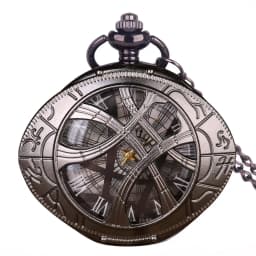 Vintage Bronze Eye Of Agamotto Round Case Shape Quartz Pocket Watch Jewelry Pendant Necklace Chain Gifts for Men Women