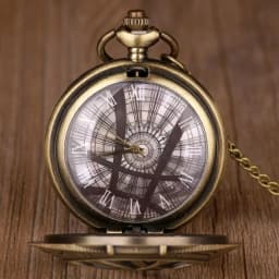Vintage Bronze Eye Of Agamotto Round Case Shape Quartz Pocket Watch Jewelry Pendant Necklace Chain Gifts for Men Women