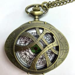 Vintage Bronze Eye Of Agamotto Round Case Shape Quartz Pocket Watch Jewelry Pendant Necklace Chain Gifts for Men Women
