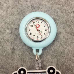 Glitter Acrylic Hospital Acrylic Pink Heart Stethoscope Lovely Nurse Doctor Alligator Clip Pocket Watches Medical Hang Clock
