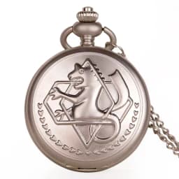 Antique FullMetal Alchemist Edward Elric Cosplay Quartz Pocket Watch with Pendant Necklace Men Women Fob Watch