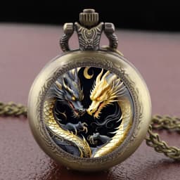 Yin Yang Design Dragons Glass Dome Vintage Quartz Pocket Watch Men Women Pendant Necklace Chain Clock Hours Watch Jewelry Gifts