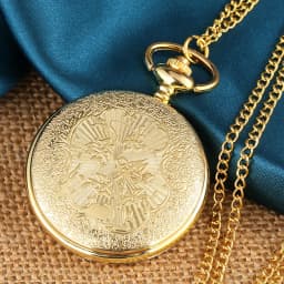 Top Luxury Golden Pisces Necklace Quartz Pocket Watch Vivid Fish Pearl Pattern FOB Chain Green Pendant Constellation Clock Gifts