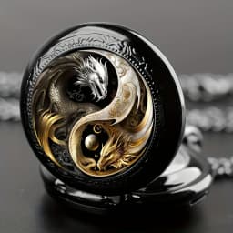 Creative Design Vintage Golden Silver Dual-Tone Dragon Quartz Pocket Watch Chain Pendant Necklace For Men And Women Jewelry Gift