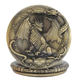 Vintage Steampunk Handsome Dragon Carved Quartz Pocket Watch Necklace Pendant Clock Chain Men's and Women's Gifts