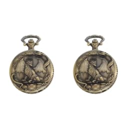Vintage Steampunk Handsome Dragon Carved Quartz Pocket Watch Necklace Pendant Clock Chain Men's and Women's Gifts