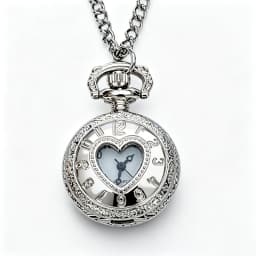 Retro Charm Neutral Small Hollow Heart Carving Quartz Steampunk Pocket Watch Men's and Women's Necklace Pendant Gift