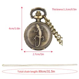 Little Size Bronze Necklace Quartz Pocket Watch Gifts for Kids Arabic Numerals Display White Dial Exquisite Tiny Pocket Clock