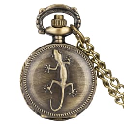 Little Size Bronze Necklace Quartz Pocket Watch Gifts for Kids Arabic Numerals Display White Dial Exquisite Tiny Pocket Clock