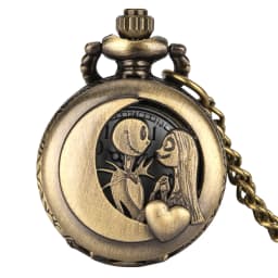 Little Size Bronze Necklace Quartz Pocket Watch Gifts for Kids Arabic Numerals Display White Dial Exquisite Tiny Pocket Clock