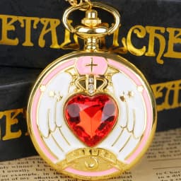 Pink Cute Cherry Blossom Diamond Inlaid Quartz Pocket Watch Pendant Clock Chain Exquisite Charm Gifts Ideal for Men Women Kids