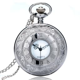 Black Roman Numerals Quartz Pocket Watch Men Women Black Hollow Case Steampunk Vintage Pendant Necklace Best Gifts for Men Women