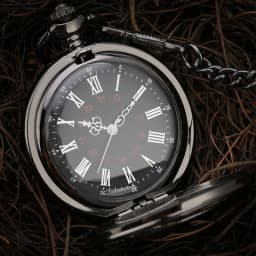 Black Roman Numerals Quartz Pocket Watch Men Women Black Hollow Case Steampunk Vintage Pendant Necklace Best Gifts for Men Women