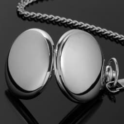 Vintage Silver Smooth Steel Pocket Watch with Chain Roman Numerals Silver Men's Quartz Pocket Watches for Men