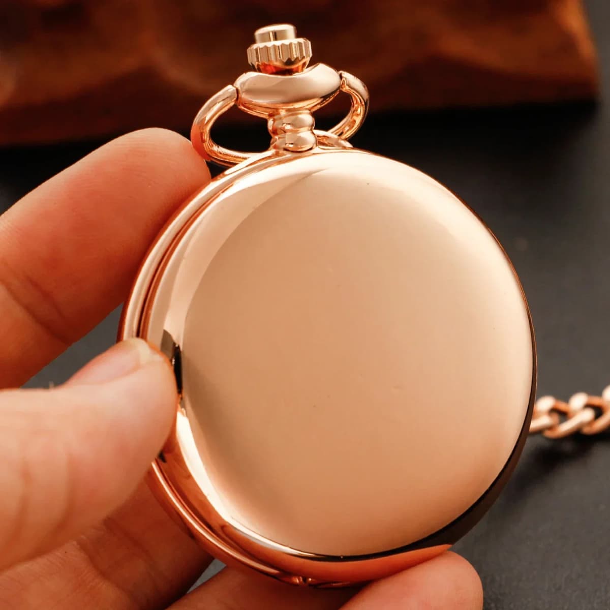 Fashion Rose Gold Smooth Chain Quartz Pocket Watch Necklace Vintage Accessory Pendant Clock Gift for Women Men Reloj De Bolsillo