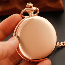Fashion Rose Gold Smooth Chain Quartz Pocket Watch Necklace Vintage Accessory Pendant Clock Gift for Women Men Reloj De Bolsillo