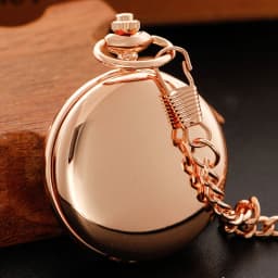 Fashion Rose Gold Smooth Chain Quartz Pocket Watch Necklace Vintage Accessory Pendant Clock Gift for Women Men Reloj De Bolsillo