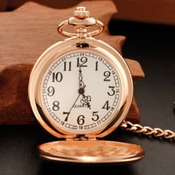 Fashion Rose Gold Smooth Chain Quartz Pocket Watch Necklace Vintage Accessory Pendant Clock Gift for Women Men Reloj De Bolsillo