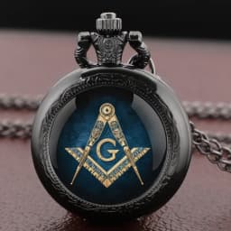 Mysterious Freemasonry Glass Dome Chain Pocket Watch Vintage Women Necklace Pendant Clock Men Children Gifts Relojes De Bolsillo